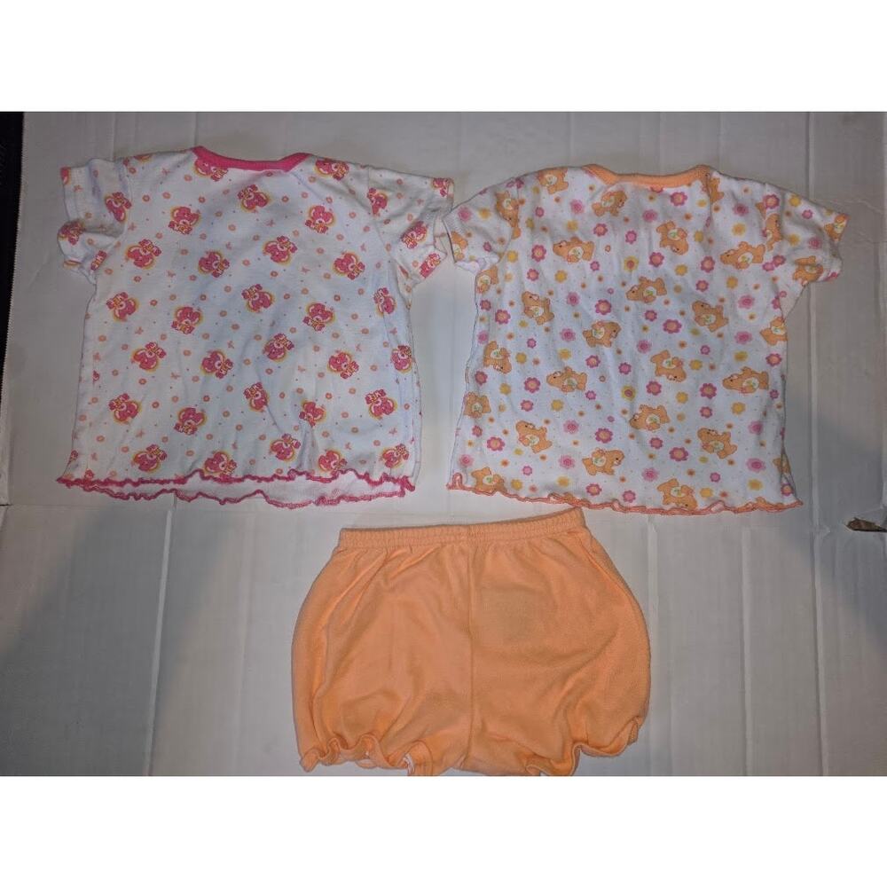 Vintage Care Bears Y2K Shirt & Shorts set Size 6-9 months